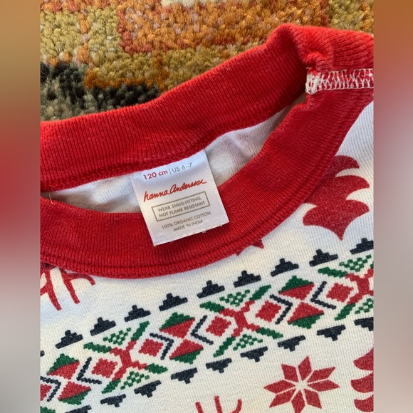 Hanna Andersson “Dear deer” holiday long john pajama set size 6-7 - Picture 2 of 3
